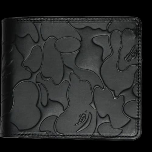 BAPE Solid Camo Leather Wallet Black