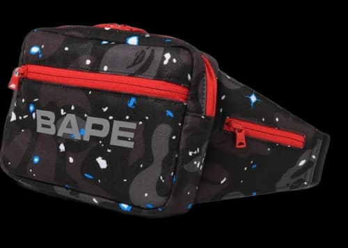 BAPE Space Camo Waist Bag Black