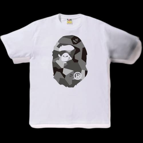 BAPE Splinter Camo Big Ape Head Tee White/Black