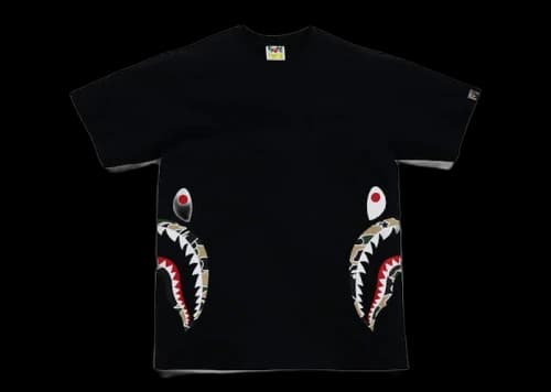 BAPE Sta Camo Side Shark Tee Black/Yellow