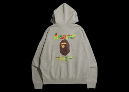 BAPE Sta Camo WGM Ape Head Loose Fit Pullover Hoodie Grey