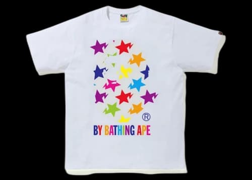 BAPE Sta Pattern By Bathing Ape Tee White