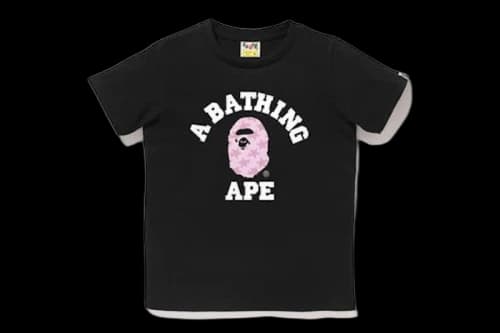 BAPE Sta Pattern College Tee Black/Pink