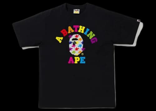 BAPE Sta Pattern College Tee Black