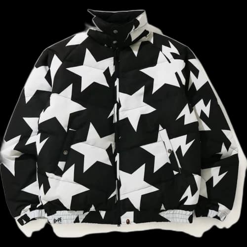 BAPE STA Pattern Down Jacket Black