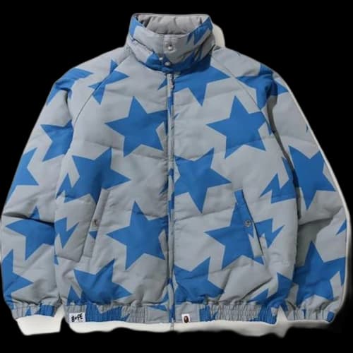 BAPE STA Pattern Down Jacket Gray