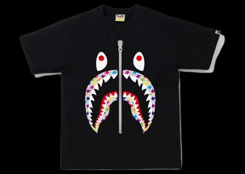 BAPE Sta Pattern Shark Tee Black