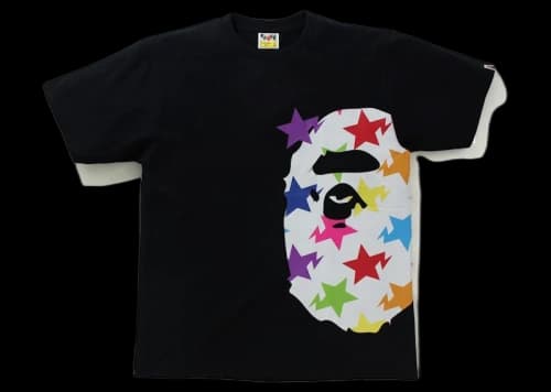 BAPE Sta Pattern Side Big Ape Head Tee Black