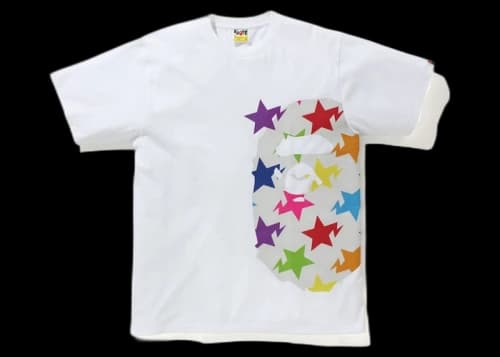 BAPE Sta Pattern Side Big Ape Head Tee White