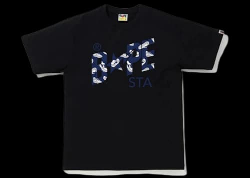 BAPE Sta Random Logo Tee Black/Navy