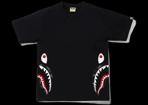 BAPE Sta Random Side Shark Tee Black/Black