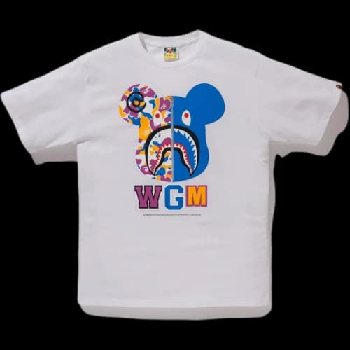 BAPE Store LA Shark Bear Tee White