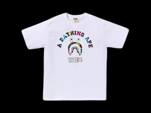 BAPE Store Las Vegas Shark College Tee White