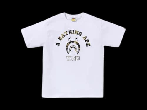 BAPE Store New York Madison Avenue Shark College Tee White
