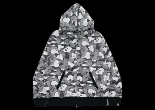 BAPE Stripe ABC Camo Relaxed Fit Full Zip Hoodie Black