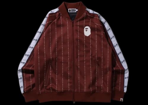 BAPE Text Stripe Jersey Top Brown