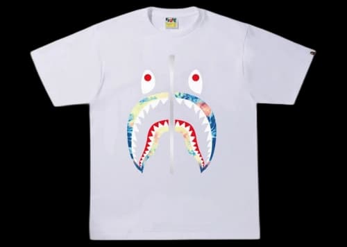 BAPE Tie Dye Shark Tee White/Multi