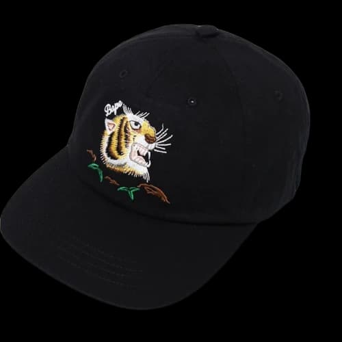 BAPE Tiger Embroidery Panel Cap Black