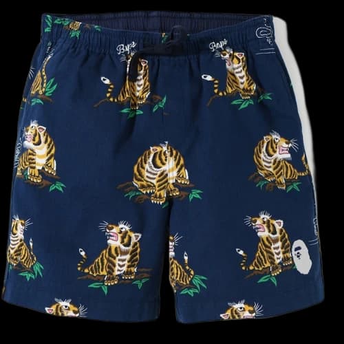 BAPE Tiger Pattern Shorts Navy