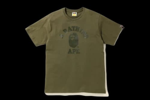 BAPE Tonal College Tee Olive Drab