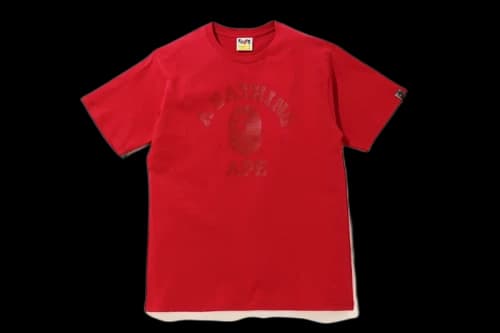 BAPE Tonal College Tee Red