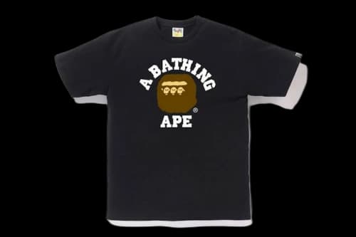 BAPE Triple College Tee Black