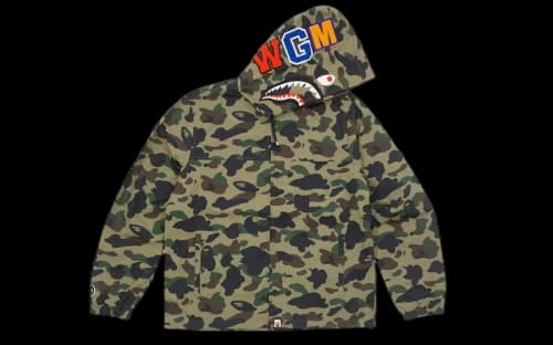 BAPE Ultimate 1st Camo Shark Hooded Jacket Green