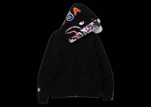 BAPE US Limited Collection Shark Full Zip Double Hoodie Black