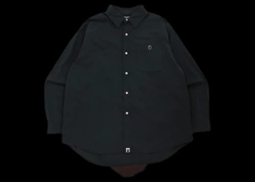 BAPE Washed Twill Big Ape Head Loose Fit Shirt Gray