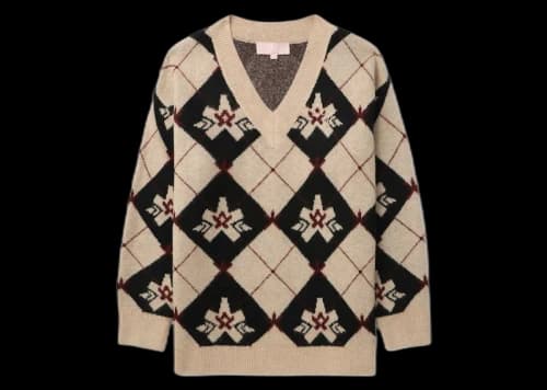 BAPE Women's Checked Sweater Beige