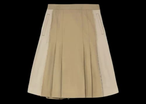 BAPE Women's Pleated A-Line Skirt Beige