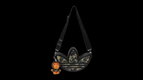BAPE x adidas Camo Trefoil Shoulder Bag Black