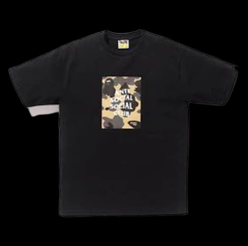 BAPE x Anti Social Social Club 1st Camo Box Tee (FW19) Black/Yellow Camo
