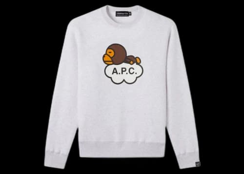 BAPE x A.P.C Milo Cloud Sweatshirt Gray