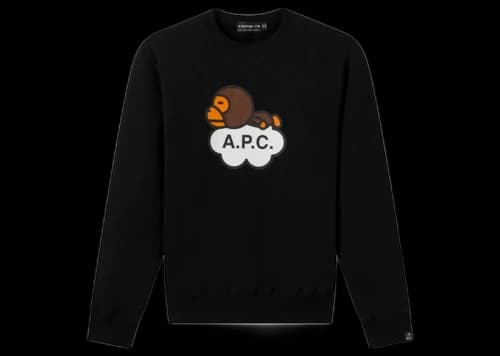 BAPE x A.P.C. Milo Wide Crewneck Black
