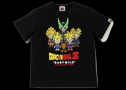BAPE x Dragon Ball Z Baby Milo Super Saiyan & Cell Kids Tee Black/Yellow