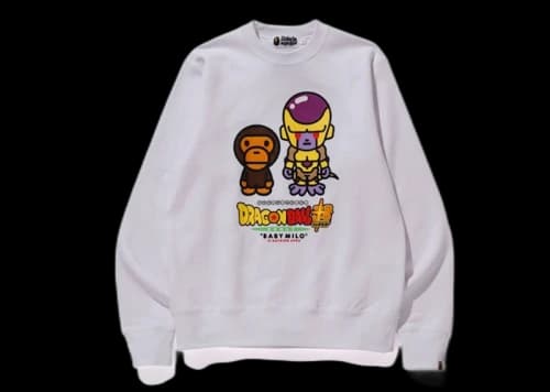 BAPE x Dragonball Super Golden Frieza Crewneck White