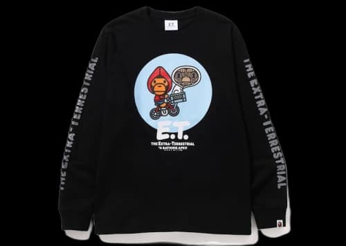 BAPE x E.T. Baby Milo L/S Tee Black