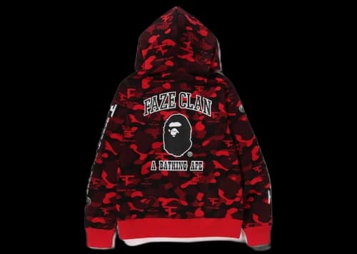 BAPE x Faze Clan Full Zip Hoodie Red