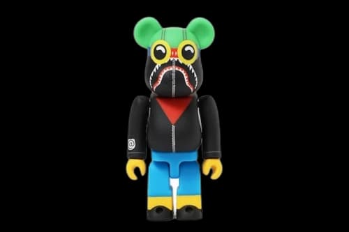 Bearbrick x Hebru Brantley Flyboy Shark 100% Bearbrick Black