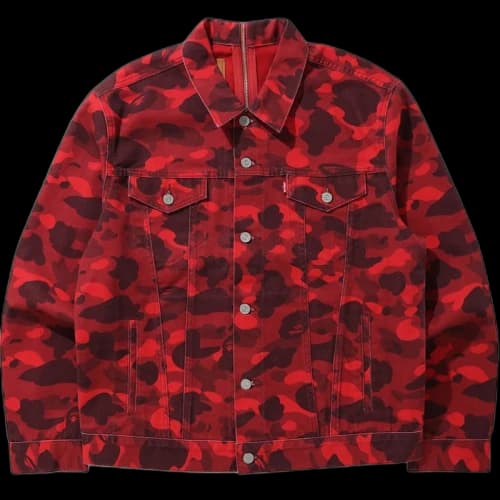 BAPE x Levi's Color Camo Trucker Jacket (Europe Exclusive) Red