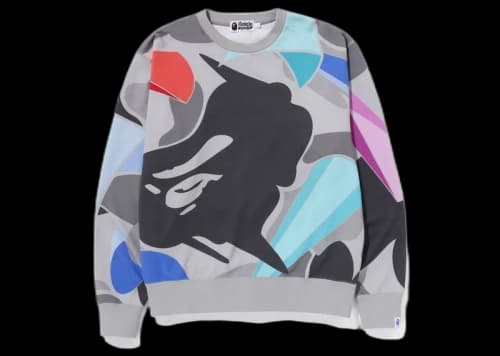 BAPE x Louis De Guzman LDG Camo Relaxed Fit Crewneck Sweatshirt Grey