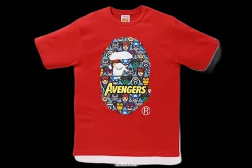 BAPE x Marvel Avengers Ape Head Tee Red