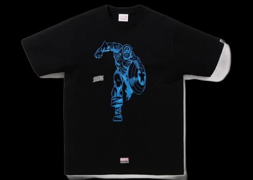 BAPE x Marvel Comics Captain America T-Shirt Black
