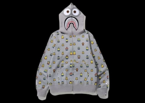 BAPE x Minions Shark Full Zip Hoodie Grey