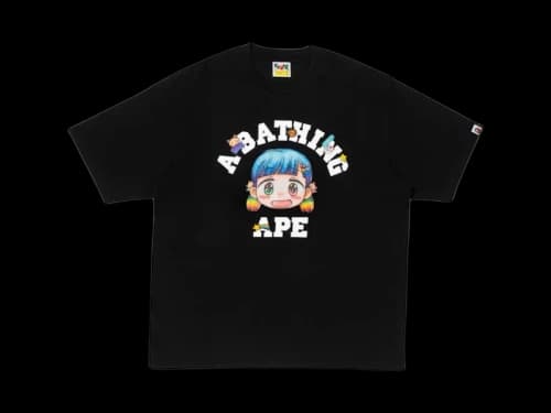 BAPE x Mr. College Tee Black