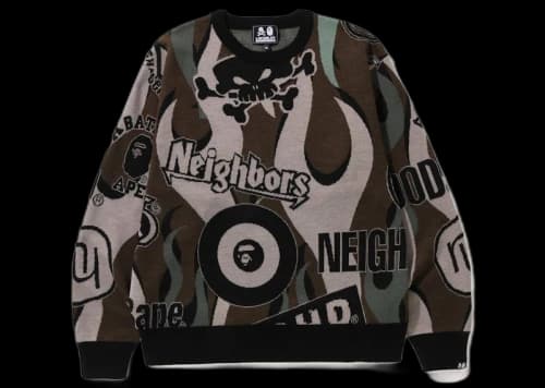 BAPE x Neighborhood Relaxed Fit Knit Sweater Green
