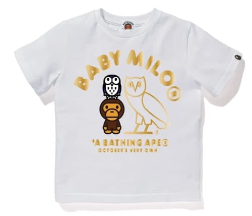 BAPE x OVO Baby Milo Kids Tee White