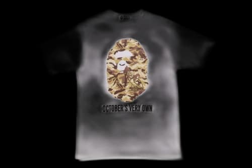 BAPE x OVO Woodland Camo Ape Head T-shirt White