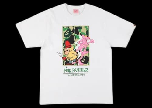 BAPE x Pink Panther ABC Camo Wall Tee White